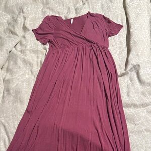 Women's Wrap-Style Maxi Dress in Mauve